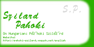 szilard pahoki business card